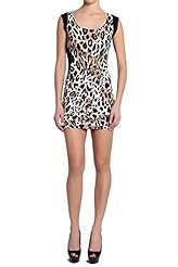 Cowl Neck Scoop Neck Polyester/Spandex Cap Sleeves Lace Ruched Leopard Print Bodycon Dress 