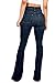 Vibrant Women's Juniors Bell Bottom High Waist Fitted Denim Jeans