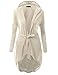 Doublju Women Comfortable Loose Fit Belted Hooded Long Cardigans