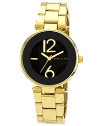 Anne Klein Womens AK/1074BKGB Black Dial Gold Tone Bracelet Watch