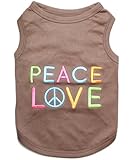 Parisian Pet Peace Love Dog T-Shirt, Medium