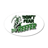 22x14 Oval Wall Vinyl Sticker Marijuana Don't Fear The Reefer Grim Reaper