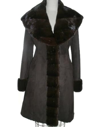 Amazon.com: Dark Brown Merino Hooded Shearling 