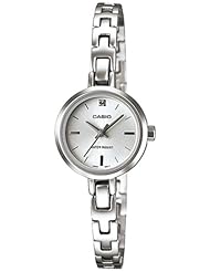 Casio Womens Core LTP1351D-7C Silver Stainless-Steel Quartz Watch with White Dial