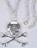 Gothic Slayer Vampire Skull Cross Bones Metal Necklace