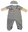 Newborn Boys Baby M.D. Footed Coverall with Hat