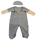 Newborn Boys Baby M.D. Footed Coverall with Hat