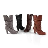 Brinley Co Womens Buckle Accent Slouchy Boot