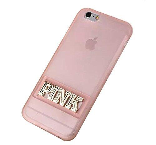 Jicheng Electronic Apple IPhone 6S Plus PINK letter Case,Classic Victoria's Secret With Stand PINK letter TPU for Apple IPhone 6 Plus/6S Plus Beige