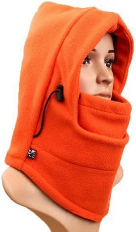 Eforstore 6 in 1 Thermal Fleece Balaclava Hat Hood Police Swat Ski Bike Wind Stopper Face Mask New Caps Neck Warmer (Orange) by 3CERA