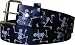 Black Skeleton Printed Imitation Leather Belt