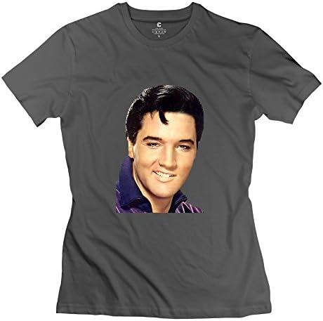 TGRJ Women's Tee - Funny Elvis Presley Grin DeepHeather Size M