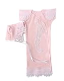 Stunning Pink Lace Preemie Gown Set (Small Preemie 3-6 Pounds)