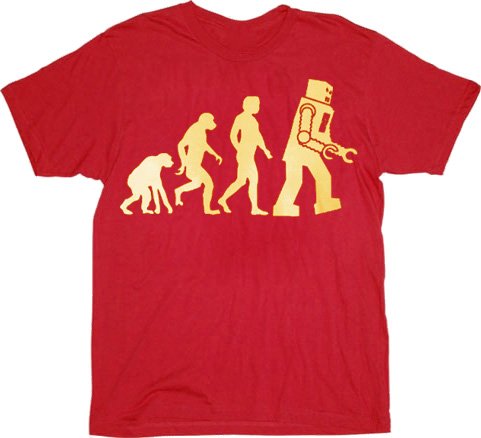 The Big Bang Theory Robot Evolution Red T-shirt Tee ()