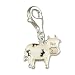 Black and White Cow Silver Clip On Charm