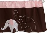 Carter's Pink Elephant Valance, Pink/Choc, 60 X 14