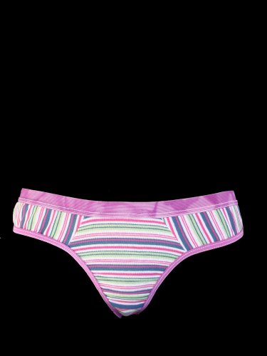 Susy Intimates Cute Lowrise Stripe Thong Panties (Medium)