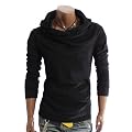 Herren T-shirt elastischer Rollkragen Hoodie (STN)