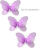 Set of 3：5" x 4" Pink Hanging Butterfly Decorations for Butterfly Party Decorations Butterfly Nursery Baby Room And Girls Room D&eacute;cor