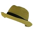 Structured Summer Fedora Trilby Hat Natural, Medium Large