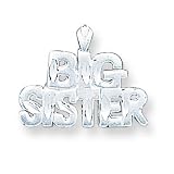 Sterling Silver Big Sister Charm with 20 inch Sterling Silver Chain