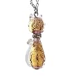 Handmade Cat Shaped Murano Glass with Gold Foil- Purple