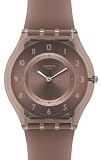 Swatch Women's Skin SFM119 Grey Rubber Quartz Watch with Grey Dial