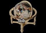 14 Mother of Pearl GEMSTONE GLOBE with Gold Stand