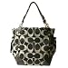 Coach Signature Op Art Peyton Bucket Shoppper Bag Purse Tote 14505 Black White