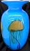 Hand Blown Glass Aqua Blue Jellyfish Vase