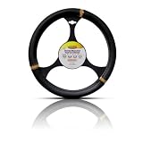 STEERING WHEEL COVER – PREMIER – BLACK WOOD & GOLD TRIM