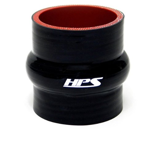 HPS HTSHC-250-BLK Silicone High Temperature 4-ply Reinforced Straight Hump Coupler Hose, 85 PSI Maximum Pressure, 3