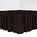 subrtex Wrap Around Bed Skirt Elastic Elegant Soft Fabric Ruffled Fade Resistant Replaceable (Full, Chocolate)