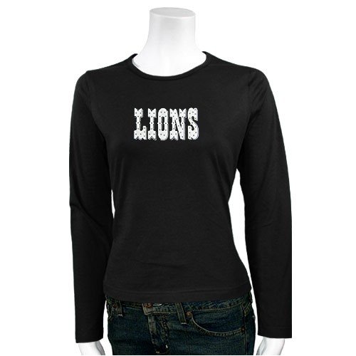 Detroit Lions Black Ladies Mariah Long Sleeve T-shirt