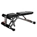 XMark Flat, Incline, and Decline and Ab Combo Adjustable Weight Bench, 7 Positions with Full Decline for Military Press, Dual Rail, 11-Gauge Steel Mainframe, 6-Position Seat, and Adjustable Leg Holder