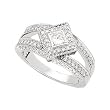 14K White Gold Diamond Engagement Ring - 0.75 Ct.