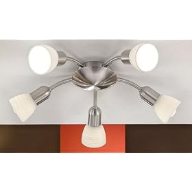 Eglo 88476A Dakar-1, Nickel Alabaster, 5-Light Track Light Fixture by Eglo