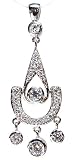 Exquisite Sterling Silver 7 Carat Brilliant Cubic Zirconia Chandelier Pendant Necklace on 16 Inch Chain, Perfect for Wedding, Bridesmaid, Anniversary or Birthday Gift By Beautiful Silver Jewelry