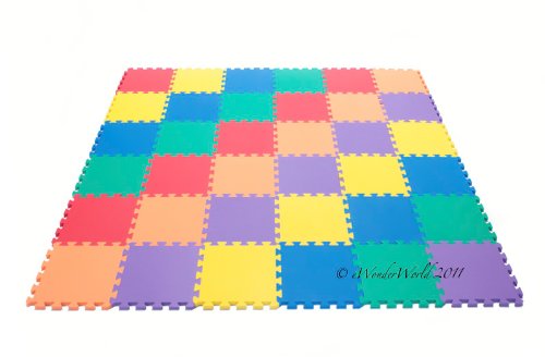 Picture of Wonder Mat Rainbow (6 Colors) Interlocking Foam Wonder Mat 36 Pieces 12