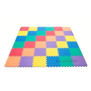 Rainbow-6-Colors-Interlocking-Foam-Wonder-Mats-36-Pieces-12-X-12-X-5-8-Thick