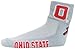donegal bay Ohio State Buckeyes Unisex Brutus Quarter Socks, Gray/Scarlet, One Size, NCAA Officially Licensed - DB Fan Gear