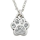 Rockin' Doggie Pewter Paw Necklace, Silver