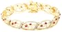 18k Yellow Gold Plated Sterling Silver Ruby and Diamond Accent Bracelet, 7.25"