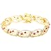 18k Yellow Gold Plated Sterling Silver Ruby and Diamond Accent Bracelet, 7.25"