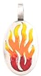 Epoxy Paint Fire Pewter Pendant Necklace