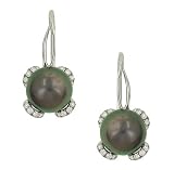 South Sea Pearl Earrings with Diamond Setting .34cttw