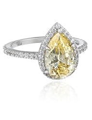 Myia Passiello "Cocktail Ring" Pear Cut Swarovski Zirconia Yellow Ring