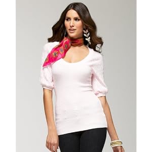bebe Pointelle Detailed Sweater Top