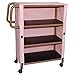 MJM International WT332-3C Wood Tone 3 Shelf Cart with Cover, Royal Blue/Forest Green/Mauve/Tan