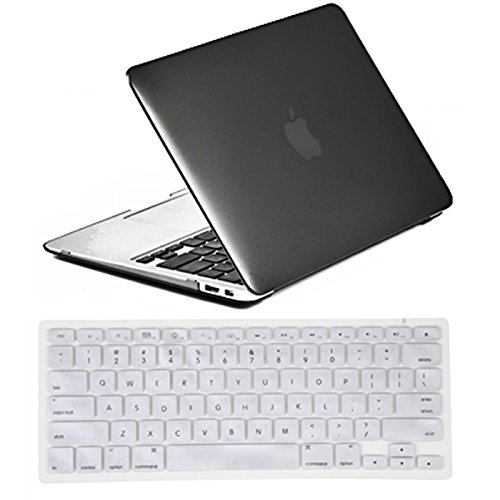 HDE MacBook Pro 13" Non-Retina Case Hard Shell Cover Rubberized Soft-Touch Plastic + Keyboard Skin - Fits Model A1278 (Gray)